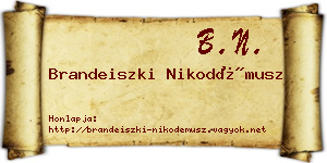 Brandeiszki Nikodémusz névjegykártya
