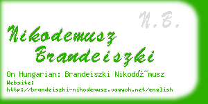 nikodemusz brandeiszki business card